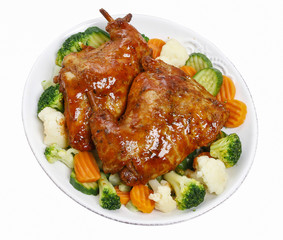 Roasted rabbit with vegetables