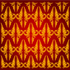 Line Thai art pattern vector illustration