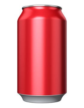 Red metal drink can