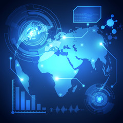 Fototapeta na wymiar Global business network technology background, vector