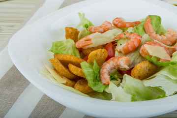 Caesar salad with shrimps