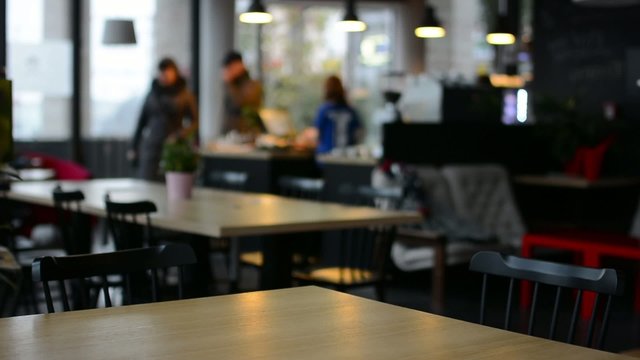 empty cafe - people in background