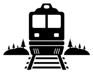 rail road icon with moving train
