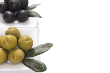 green and black olives