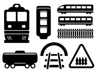 rail road icons set