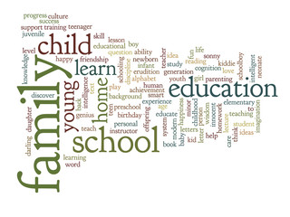 Conceptual education word cloud