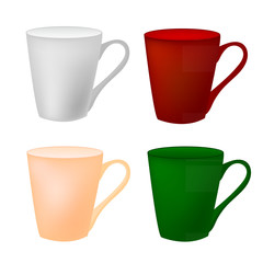Color cup on a white background