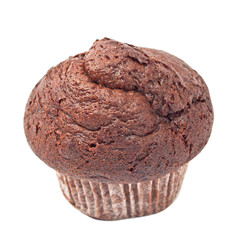 Muffin chocolate isolated on white