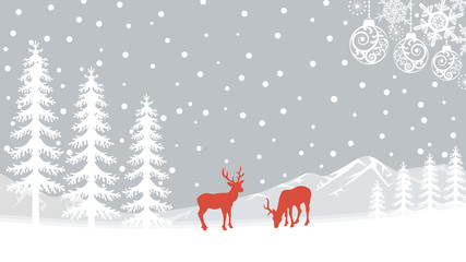 Reindeer in Nature - Gray