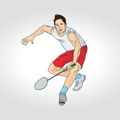 illustration of Badminton: Badminton player
