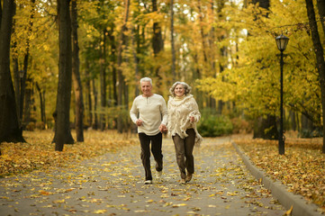 Mature couple walking