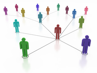 Social network, colorful human symbol