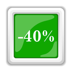 40 percent discount icon