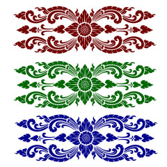 Line Thai art pattern vector illustration
