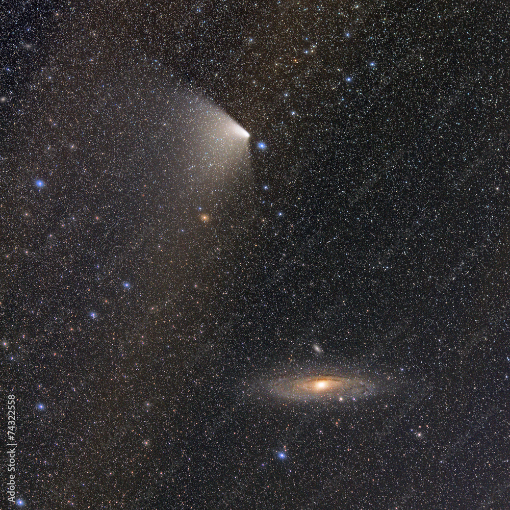 Wall mural andormeda galaxy and comet