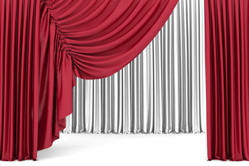 Red theater curtain, background