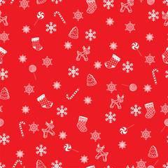 Retro Seamless Christmas Pattern. Vector