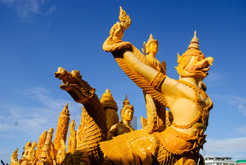 Candle festival is beautiful in Thailand.