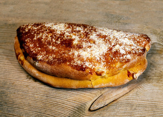 Christmas  pie on wood