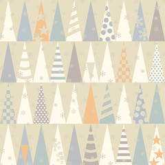 Seamless pattern with Christmas trees.  Vector