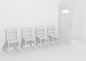 The waiting room in white