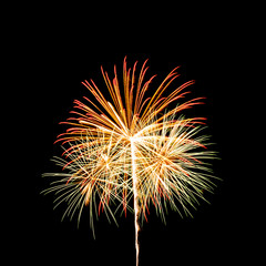 colorful fireworks over dark sky background