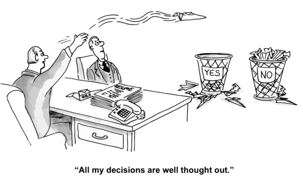 Yes, No: "All my decisions are well thought out."