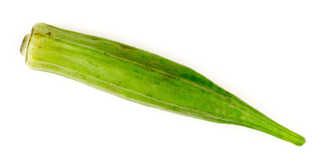 Single piece of okra ladyfinder bhindi