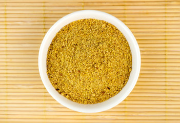Top view of ground flaxseed powder