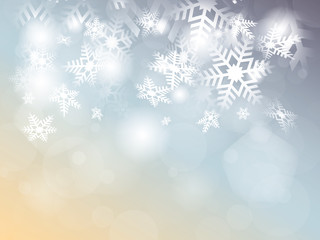Fototapeta na wymiar Christmas background with snowflakes, place for text