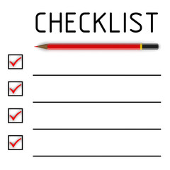Чистый контрольный список с метками (checklist)