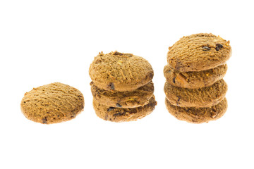 stack cookies chocolate ship isolate on white background