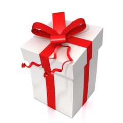 Gift box over white background 3d illustration