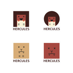 Vector minimalistic hercules head logotype