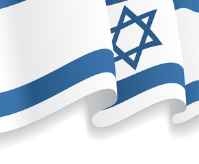 Background with waving Israeli Flag. Vector