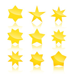 Vector set of star icons isolated on white background