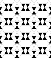 Black and white geometric seamless pattern with triangle and tra