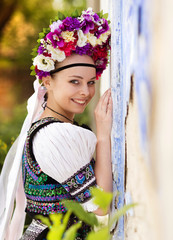 Beautiful woman in national folk costume