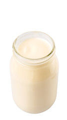 Obraz na płótnie Canvas Mayonnaise in a jar over white background