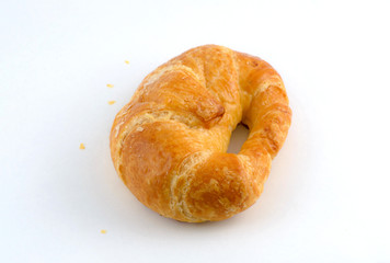 fresh croissant on white background