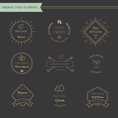 Set of vintage style elements for labels and badges for meat,