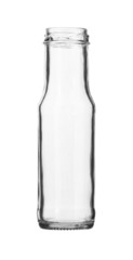 Empty Ketchup Glass Bottle No Cap isolated on white background