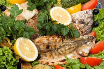 grilled fish with vegetables