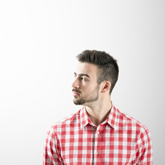 Fototapeta premium Serious bearded man profile portrait