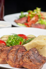 tongue with grilled vegetable