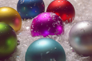 Colorful christmas baubles