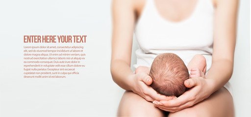 newborn baby in lap - 74336132