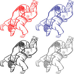 Vetctor collection of judo for cutting