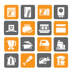 Silhouette kitchen appliances  and equipment icons