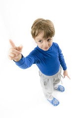 Little Boy Pointing Upwards